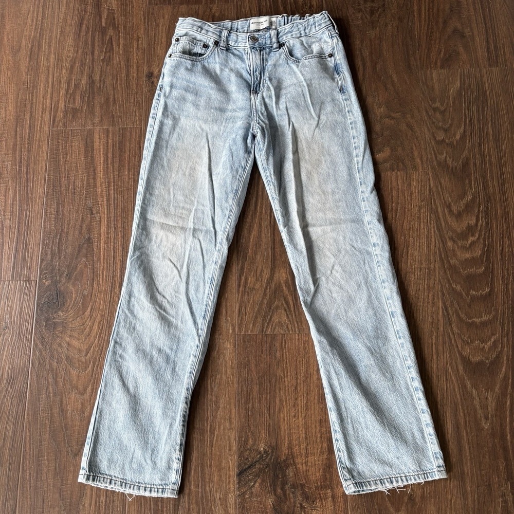 Abercrombie Kids Girls Light Wash Straight Denim Jeans 13/14 27" Inseam